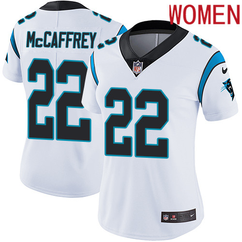 2019 Women Carolina Panthers #22 McCaffrey white Nike Vapor Untouchable Limited NFL Jersey